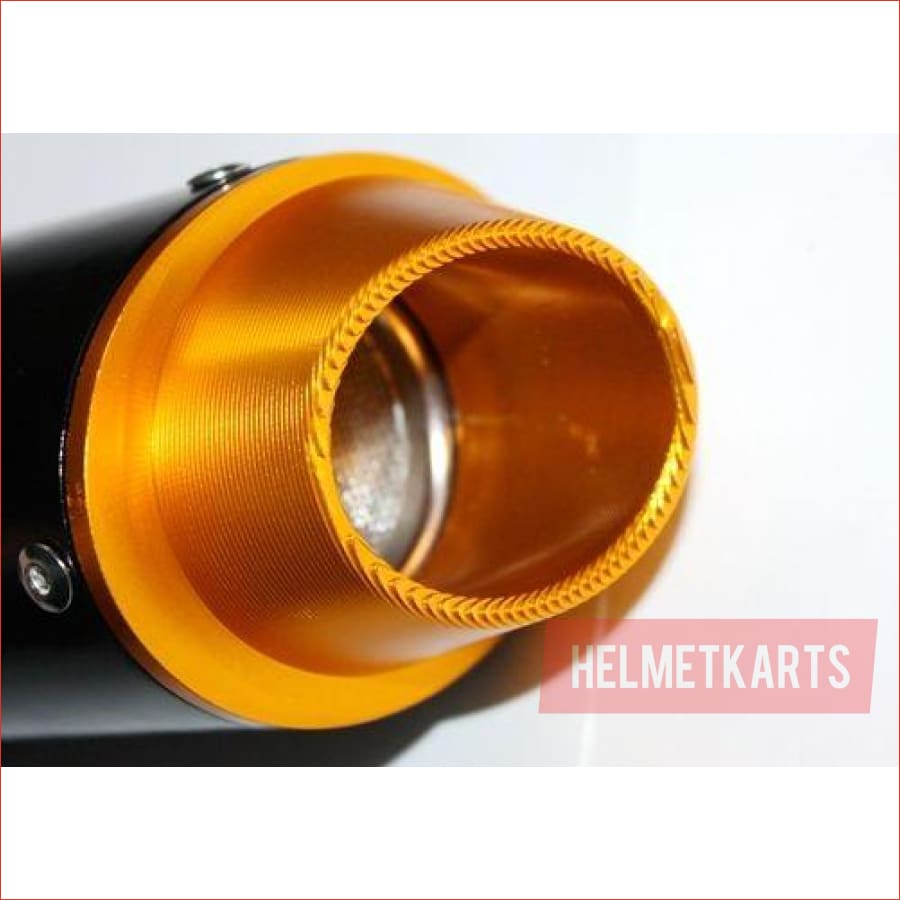 38mm Gold CNC alloy exhaust muffler - Helmetkarts