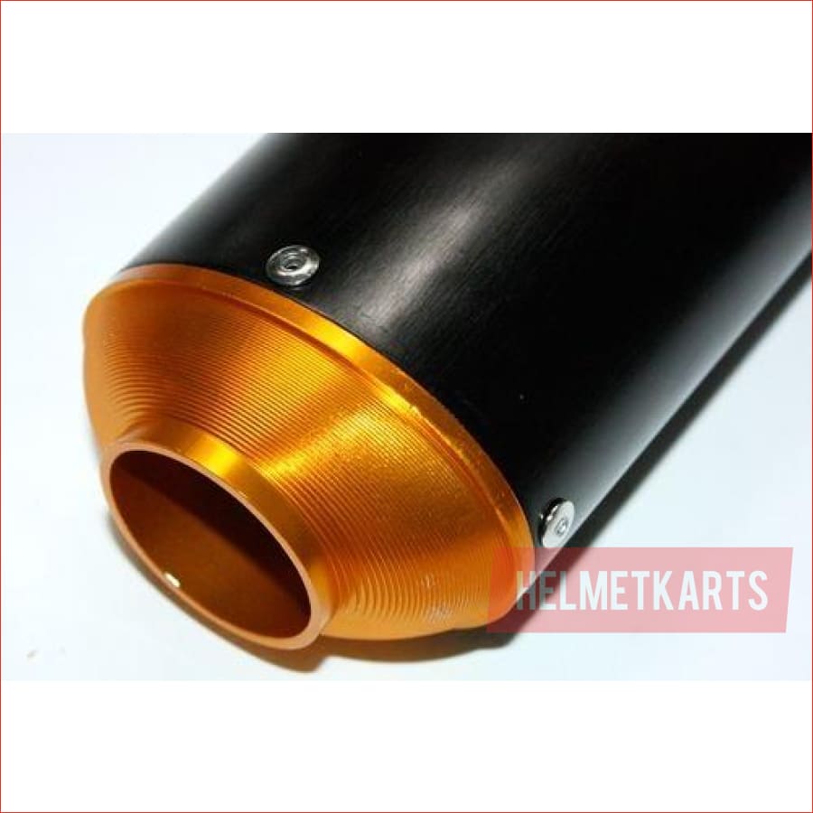 38mm Gold CNC alloy exhaust muffler - Helmetkarts