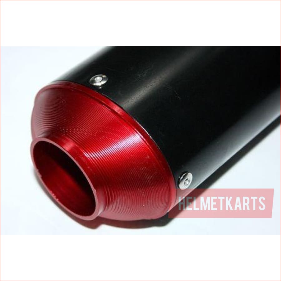 38mm Red CNC alloy exhaust muffler - Helmetkarts