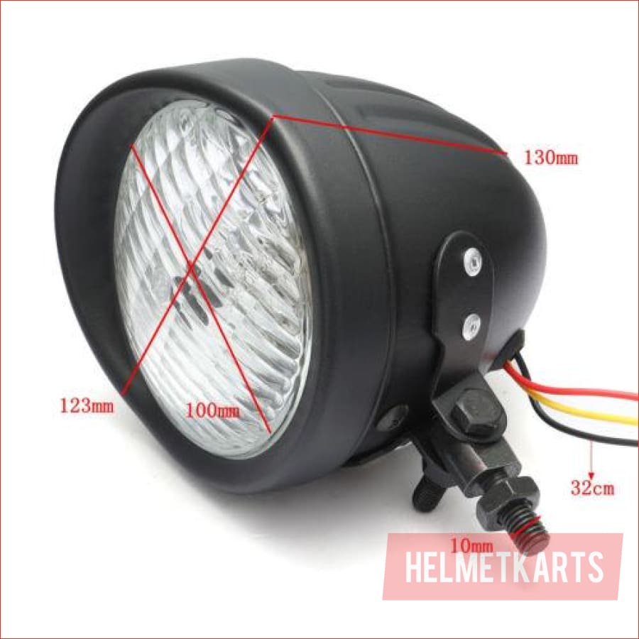 4.5" Matte black Head light - 55 watts - Helmetkarts