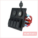 4 Gang Rocker Switch Panel w/ USB Charger - Helmetkarts