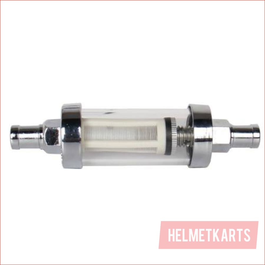 5/16" Chrome universal fuel filter (Large) - Helmetkarts