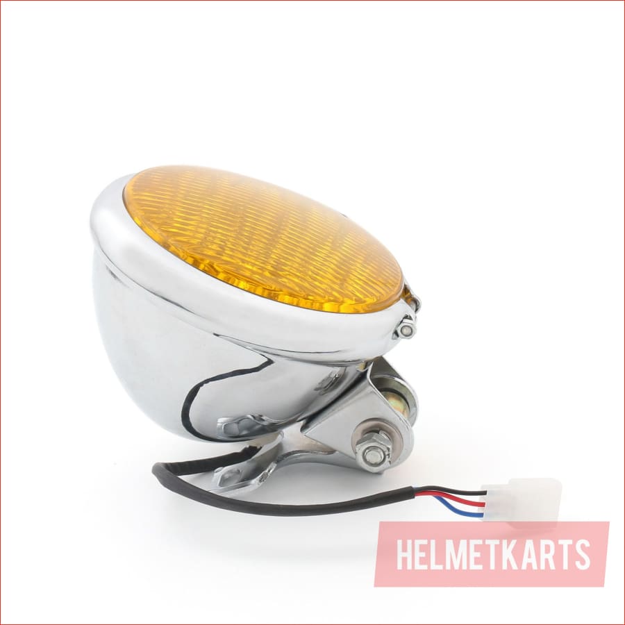 5" LED Chrome Amber Head lamp light - 3/5 watts - Helmetkarts