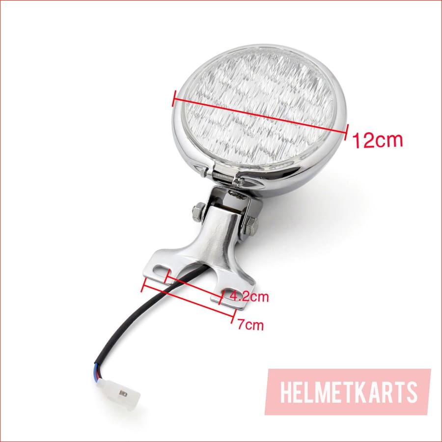 5" LED Chrome Head lamp light - 3/5 watts - Helmetkarts