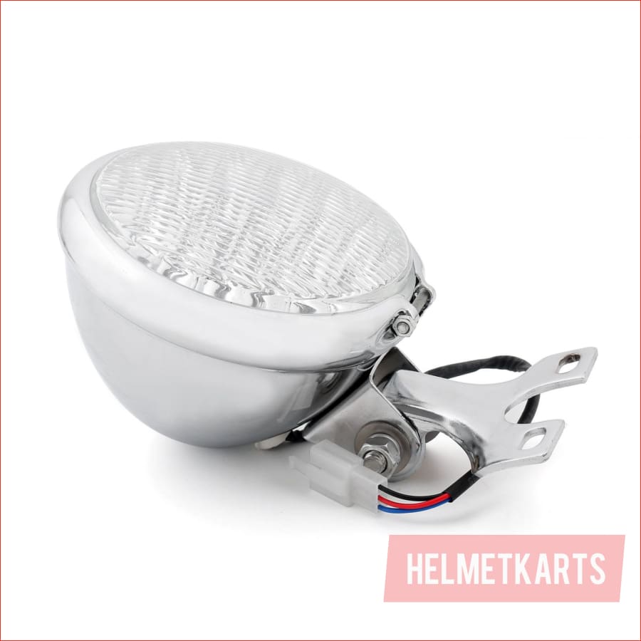 5" LED Chrome Head lamp light - 3/5 watts - Helmetkarts