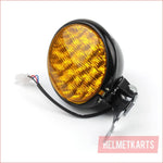 5" LED Gloss black Amber Head lamp light - 3/5 watts - Helmetkarts