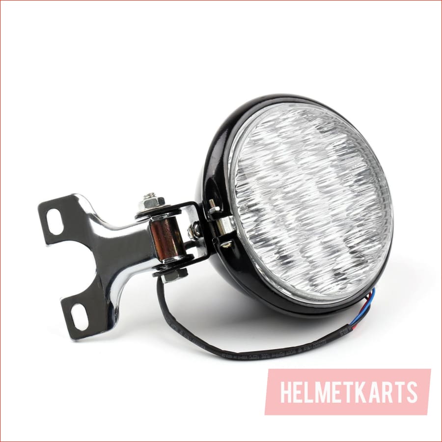 5" LED Gloss black Head lamp light - 3/5 watts - Helmetkarts