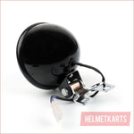 5" LED Gloss black Head lamp light - 3/5 watts - Helmetkarts