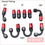 5 Meter Braided line AN-6 Black w/ fittings - Helmetkarts