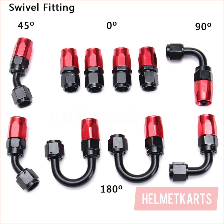 5 Meter Braided line AN-6 Black w/ fittings - Helmetkarts
