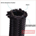 5 Meter Braided line AN-6 Black w/ fittings - Helmetkarts