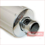 52mm / 450mm Matte Silver alloy exhaust muffler - Helmetkarts