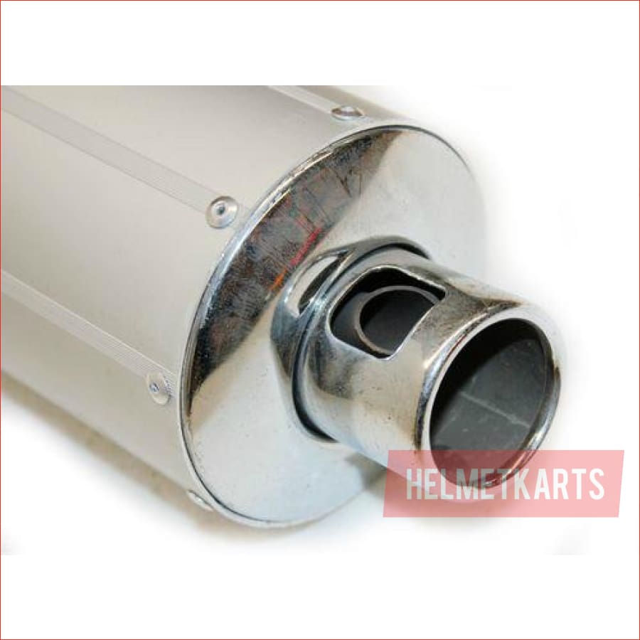 52mm / 450mm Matte Silver alloy exhaust muffler - Helmetkarts