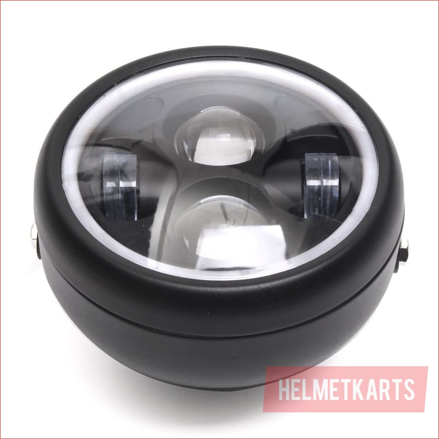 6.5" Matte black Head light w/ Turn light - 50 watts - Helmetkarts