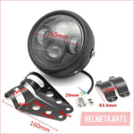 6.5" Matte black Head light w/ Turn light - 50 watts - Helmetkarts