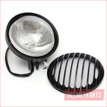 6" Gloss black Grill Head light - 55/60 watts - Helmetkarts