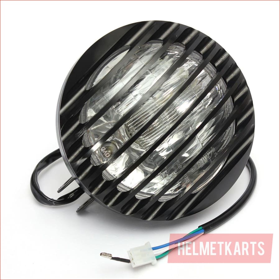 6" Gloss black Grill Head light - 55/60 watts - Helmetkarts