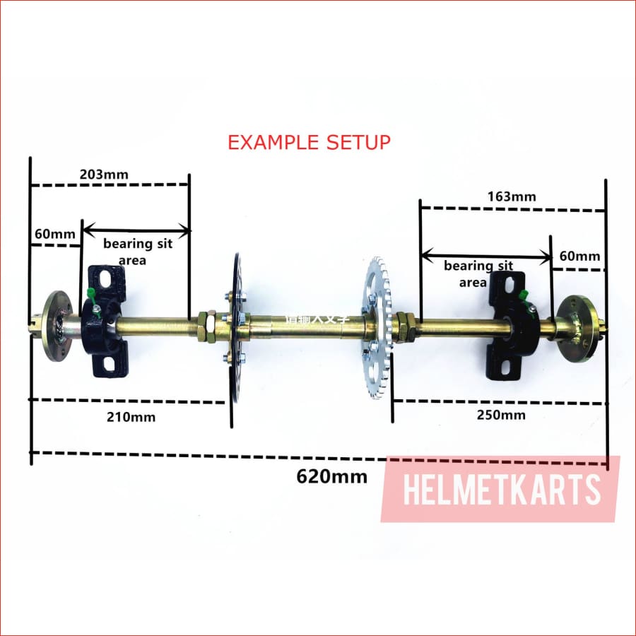 620mm / 20mm Splined axle - Helmetkarts