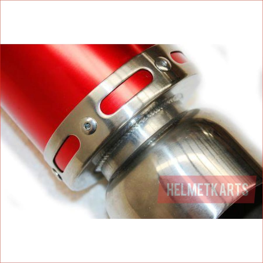 68mm / 520mm Red alloy exhaust muffler - Helmetkarts