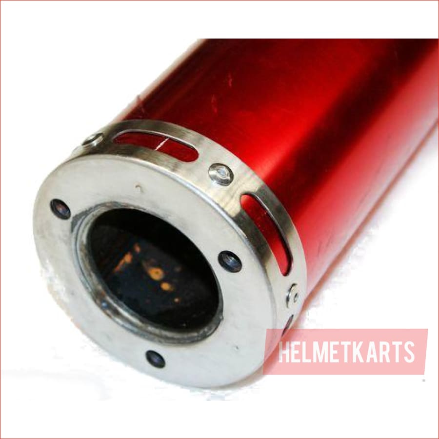 68mm / 520mm Red alloy exhaust muffler - Helmetkarts