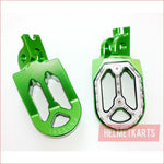 CNC GREEN Stainless Footpeg Foot Pegs Rest Pedal FX208 CRF250 MX MOTORCYCLE BIKE Blygo