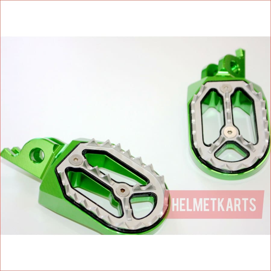 CNC GREEN Stainless Footpeg Foot Pegs Rest Pedal FX208 CRF250 MX MOTORCYCLE BIKE Blygo