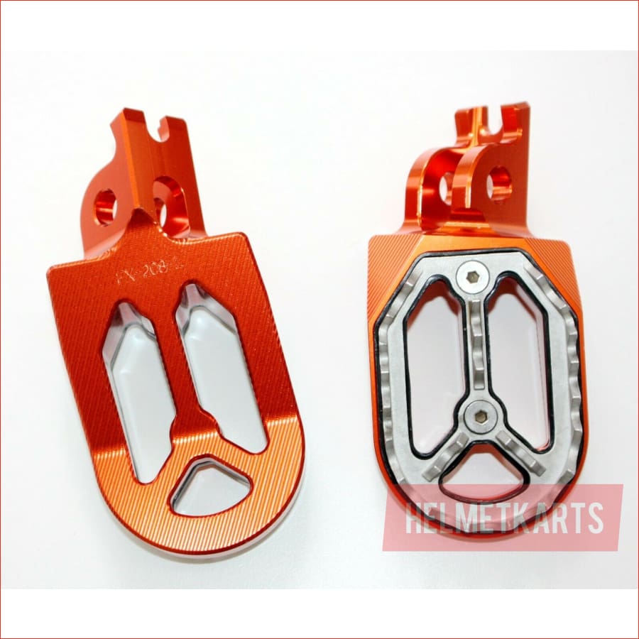 CNC ORANGE Stainless Footpeg Foot Peg Rest Pedal FX208 CRF250 MX MOTORCYCLE BIKE Blygo
