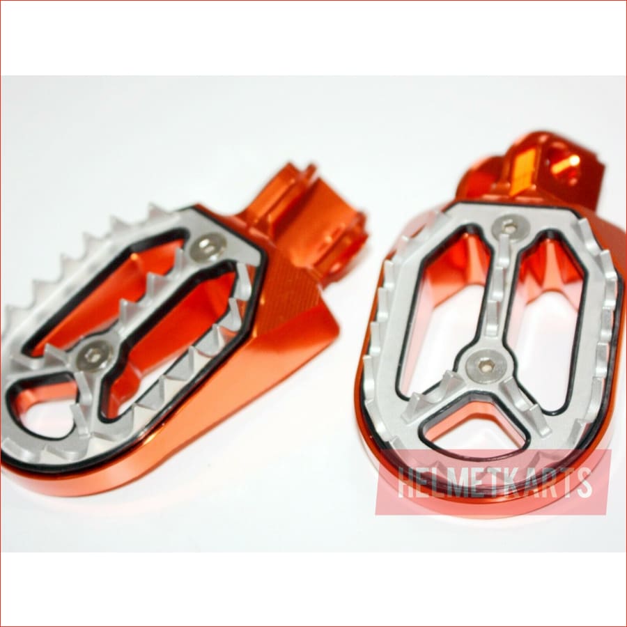 CNC ORANGE Stainless Footpeg Foot Pegs Rest Pedal FX205 65SX MX MOTORCYCLE BIKE Blygo
