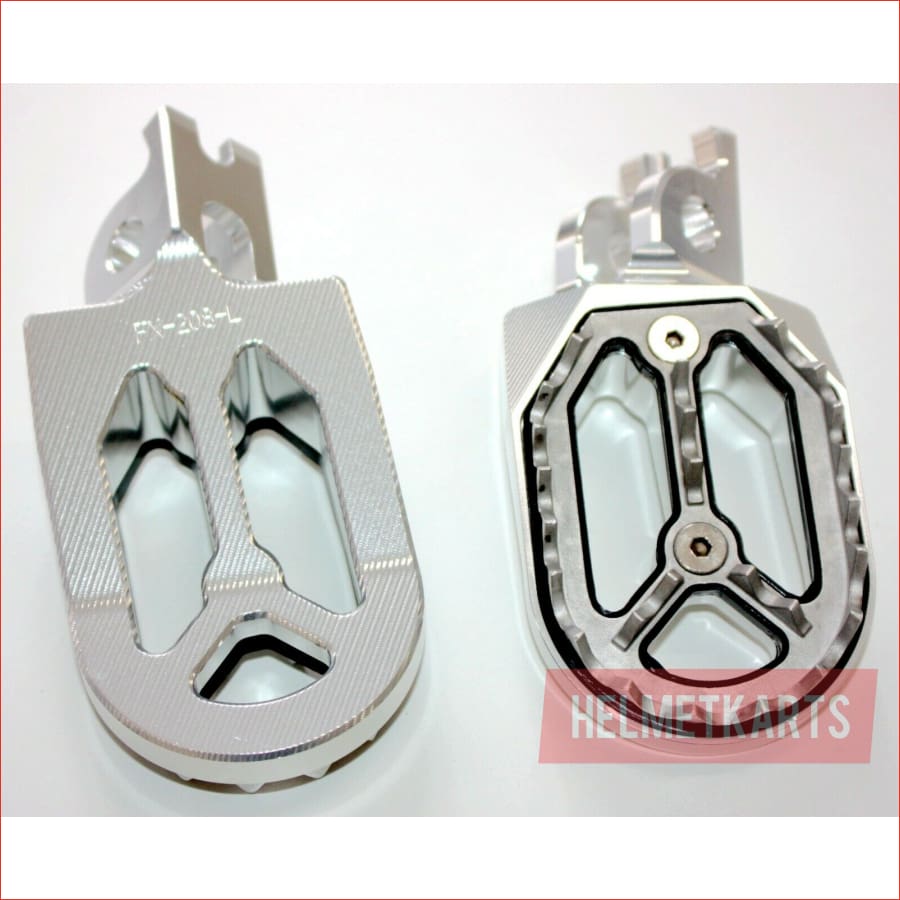 CNC SILVER Stainless Footpeg Foot Peg Rest Pedal FX208 CRF250 MX MOTORCYCLE BIKE Blygo