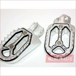 CNC SILVER Stainless Footpeg Foot Pegs Rest Pedal FX205 65SX MX MOTORCYCLE BIKE Blygo