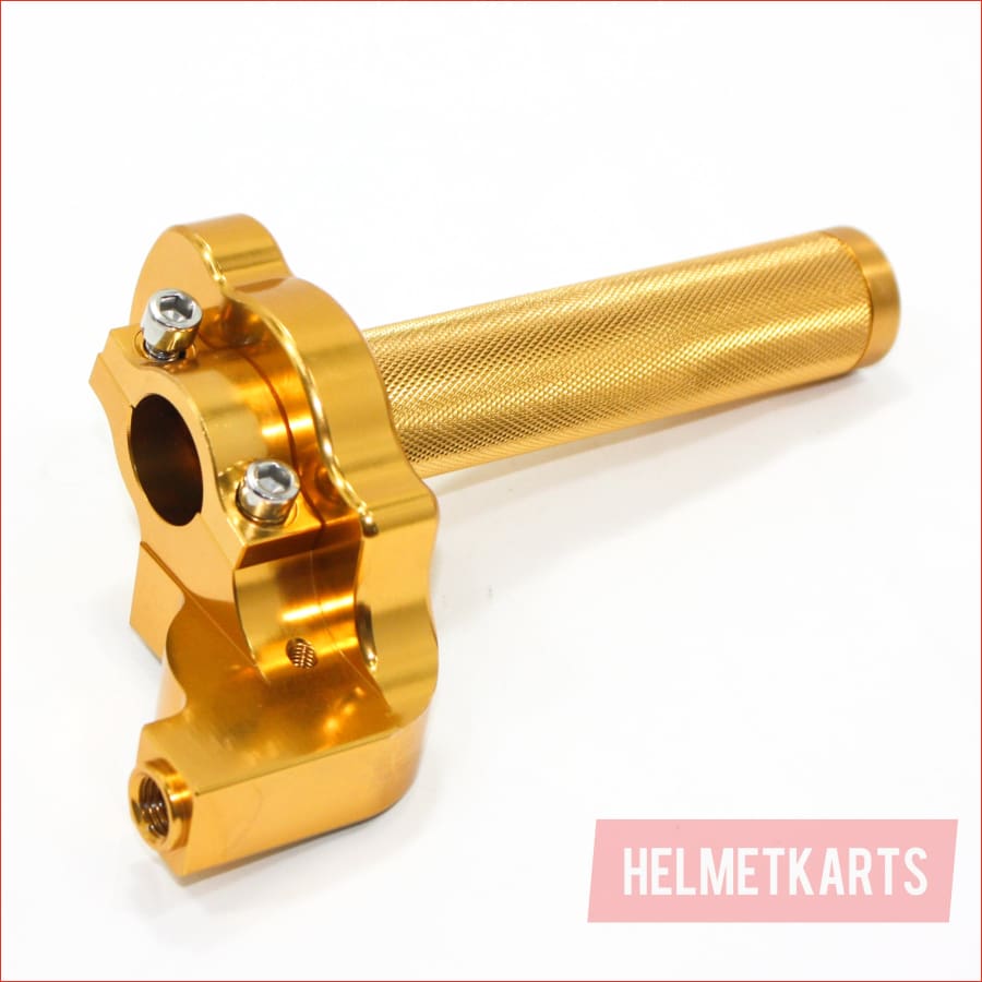 GOLD CNC Quarter Turn Quick Twist Throttle Housing Grip PIT PRO Trail Dirt Bike Blygo