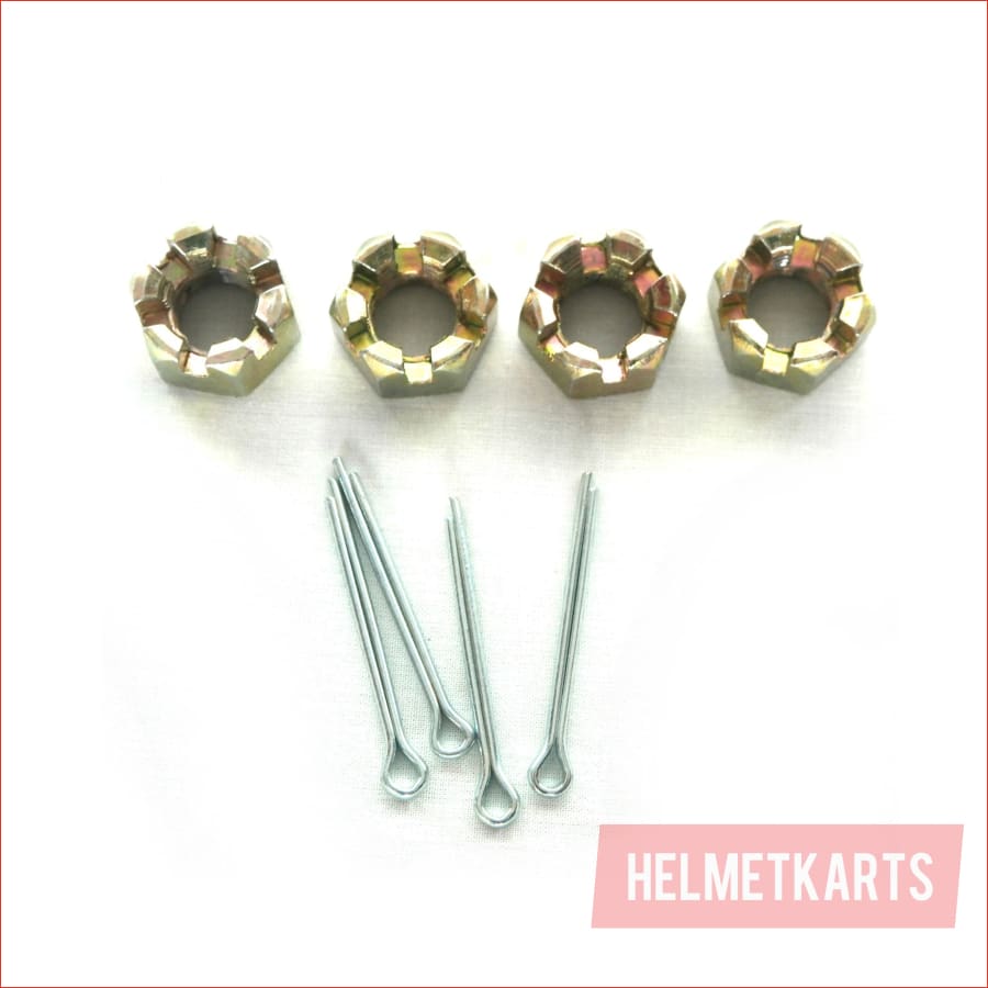 Set (x4) Axle castle nuts / split pins KIT - Helmetkarts