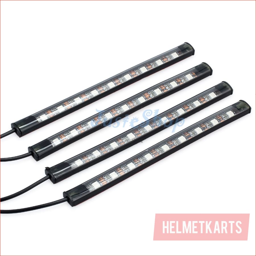 Set (x4) RGB Multi - Color LED Strip w/ Remote - 120mm - Helmetkarts