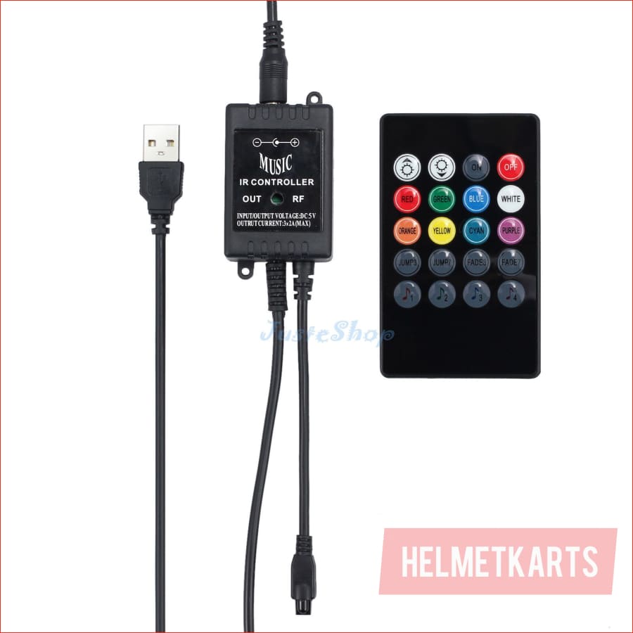 Set (x4) RGB Multi - Color LED Strip w/ Remote - 120mm - Helmetkarts