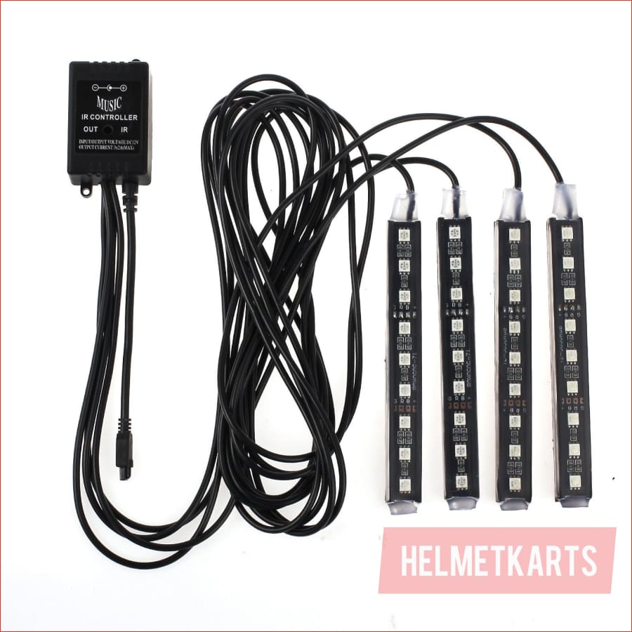 Set (x4) RGB Multi - Color LED Strip w/ Remote - 120mm - Helmetkarts