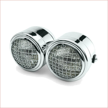 3.5" Dual Chrome Mesh Head light - 40/50 watts - Helmetkarts