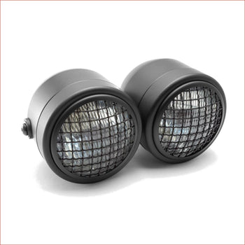 3.5" Dual Matte black Mesh Head light - 40/50 watts - Helmetkarts