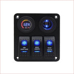 3 Gang Rocker Switch Panel w/ USB charger - Helmetkarts