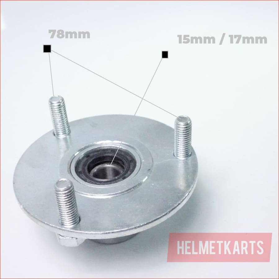 3 Stud / 78mm / 15 - 17mm Front wheel hub - Helmetkarts
