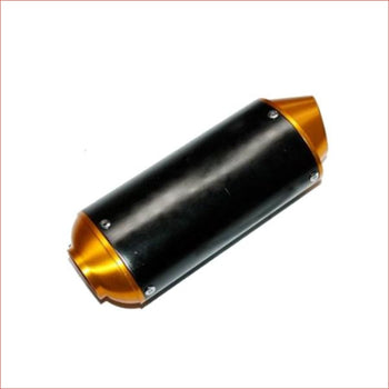 38mm Gold CNC alloy exhaust muffler - Helmetkarts