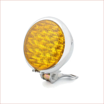 5" LED Chrome Amber Head lamp light - 3/5 watts - Helmetkarts