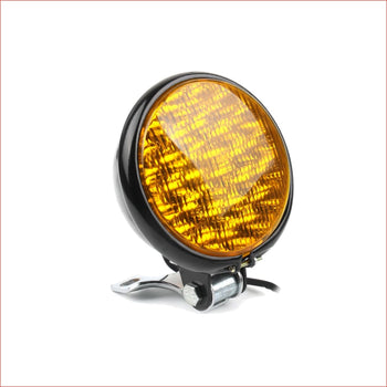 5" LED Gloss black Amber Head lamp light - 3/5 watts - Helmetkarts