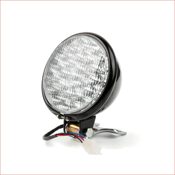 5" LED Gloss black Head lamp light - 3/5 watts - Helmetkarts