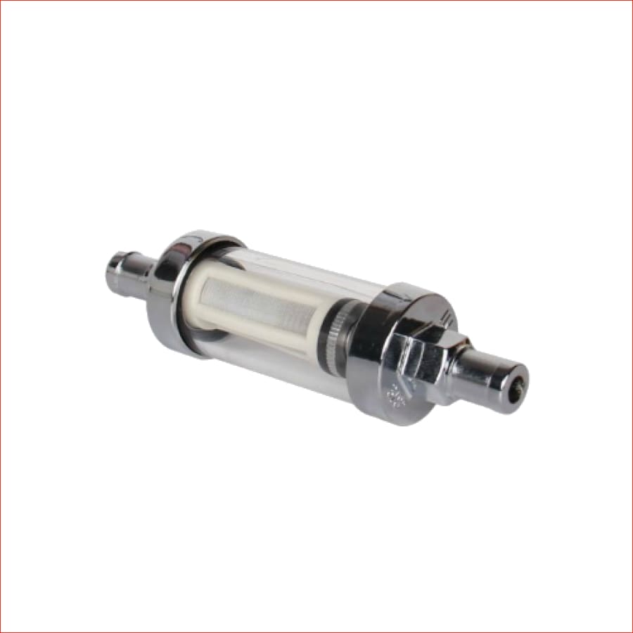 5/16" Chrome universal fuel filter (Large) - Helmetkarts