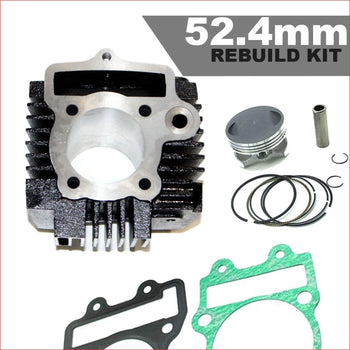 52.4mm Cylinder Piston Rebuild Kit - 125cc Barrel Bore, kit Engine