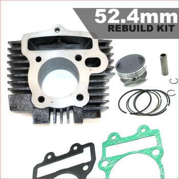 52.4mm Cylinder Piston Rebuild Kit - 125cc Barrel Bore, kit Engine