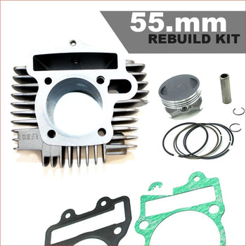 55mm Cylinder Piston Rebuild Kit - 140cc Barrel Bore, kit Engine