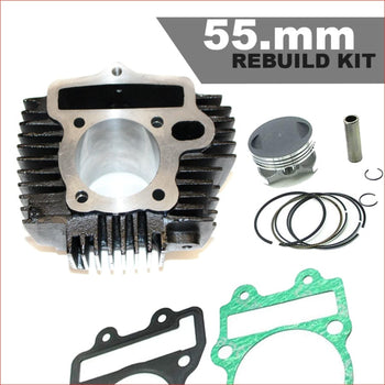 55mm Cylinder Piston Rebuild Kit - 140cc Barrel Bore, kit Engine