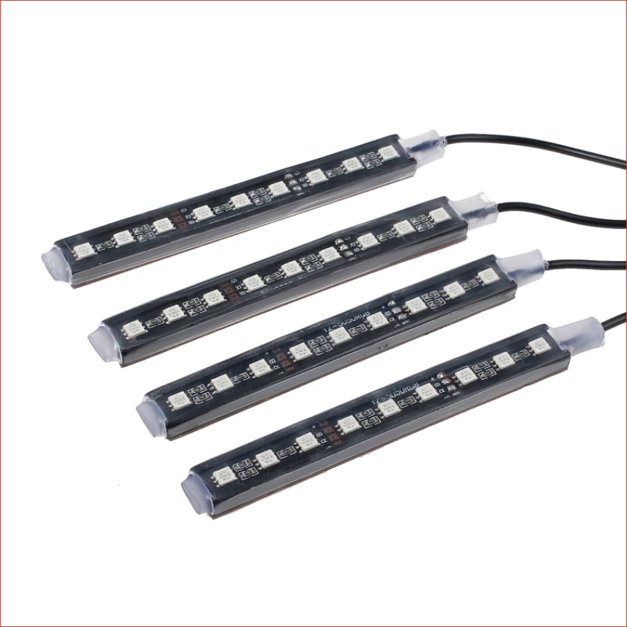 Set (x4) RGB Multi - Color LED Strip w/ Remote - 120mm - Helmetkarts