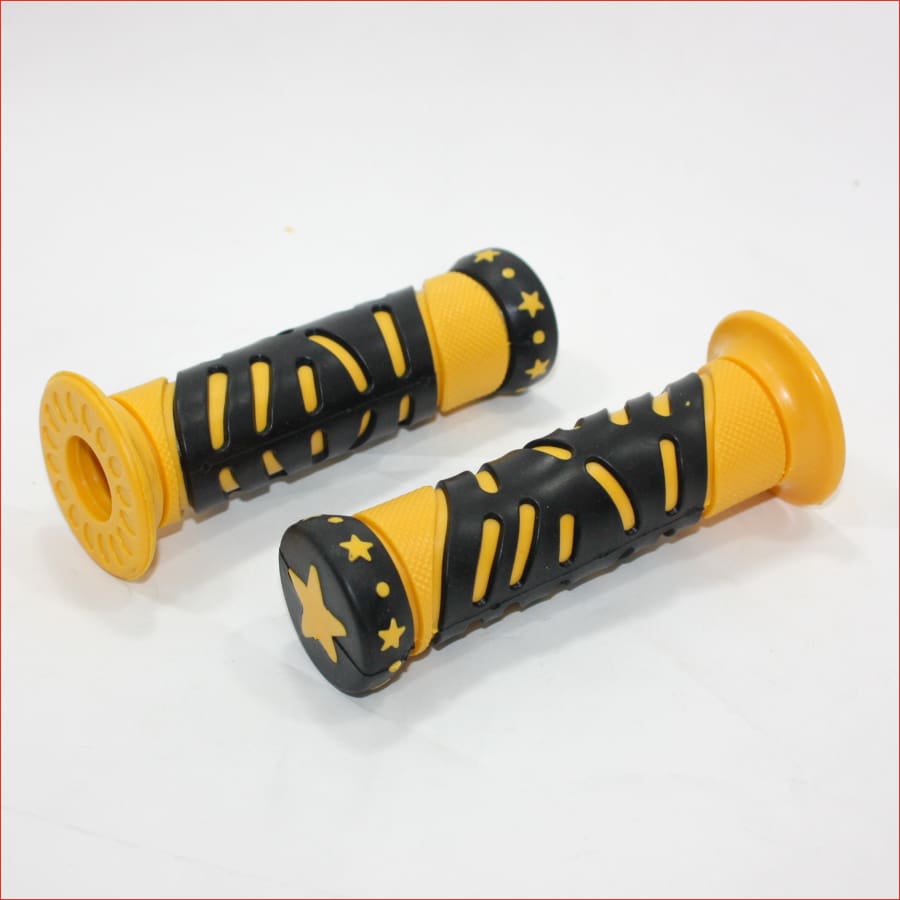 Yellow STAR 24mm 22mm Handle Bar Throttle Hand Grips PIT PRO Trail Dirt Bike Blygo